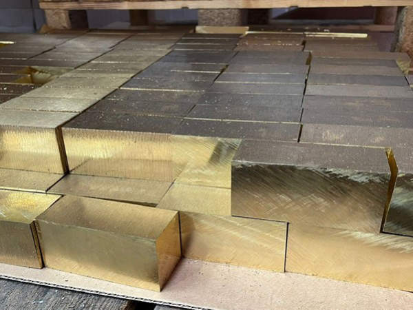 Billets of material yellow metals