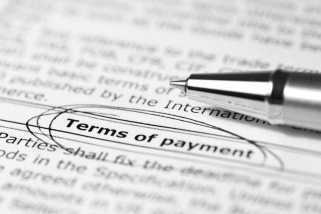 Terms of payment